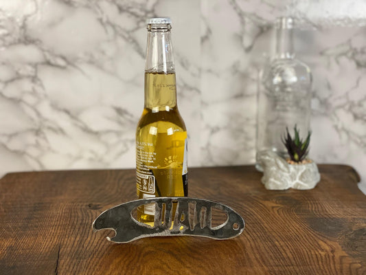 Dad Father Daddy Bottle Opener Brushed Steel Home Interior Kitchen Utensil Des image 0