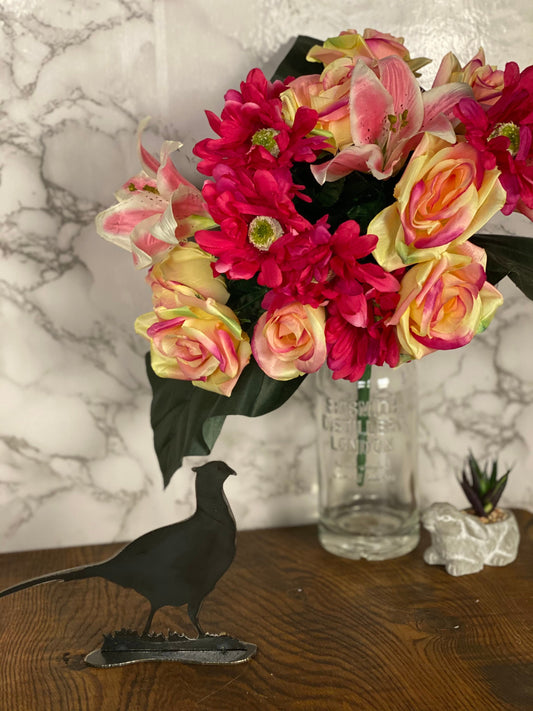 Pheasant Cock Bird Game Bird Wildlife Brushed Steel Art Home Interior Design P image 0