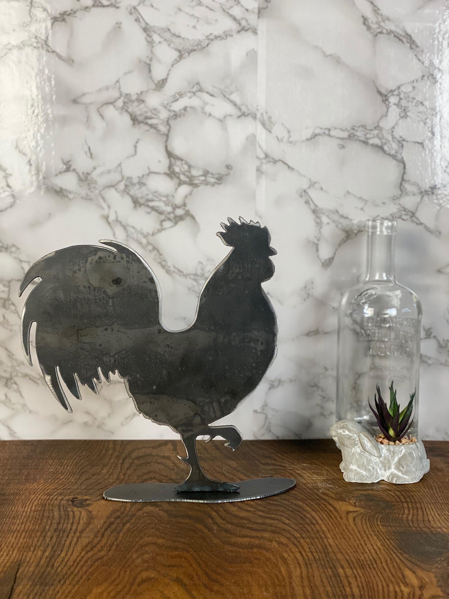 Cockerel Chicken Hen Egg Farm Wildlife Brushed Steel Home Interior Design Pres image 1