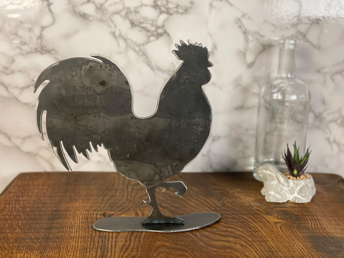 Cockerel Chicken Hen Egg Farm Wildlife Brushed Steel Home Interior Design Pres image 0