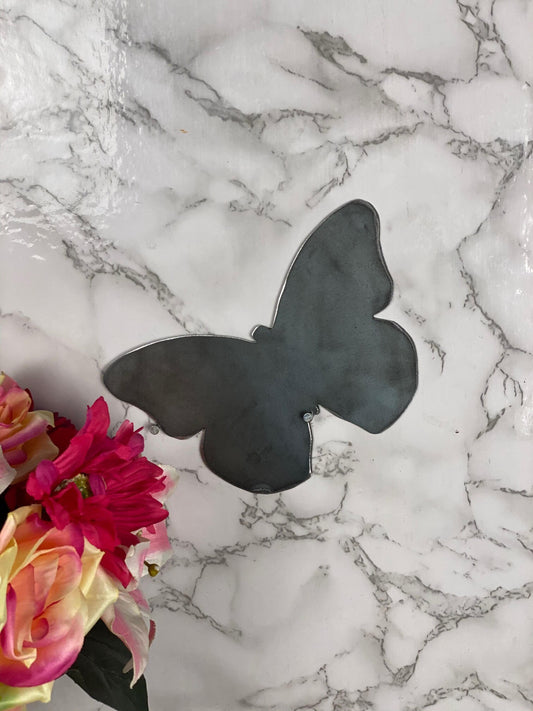 Butterfly Wall Art Metal Sign Brushed Steel Home Wall Hanging Present Stocking image 0