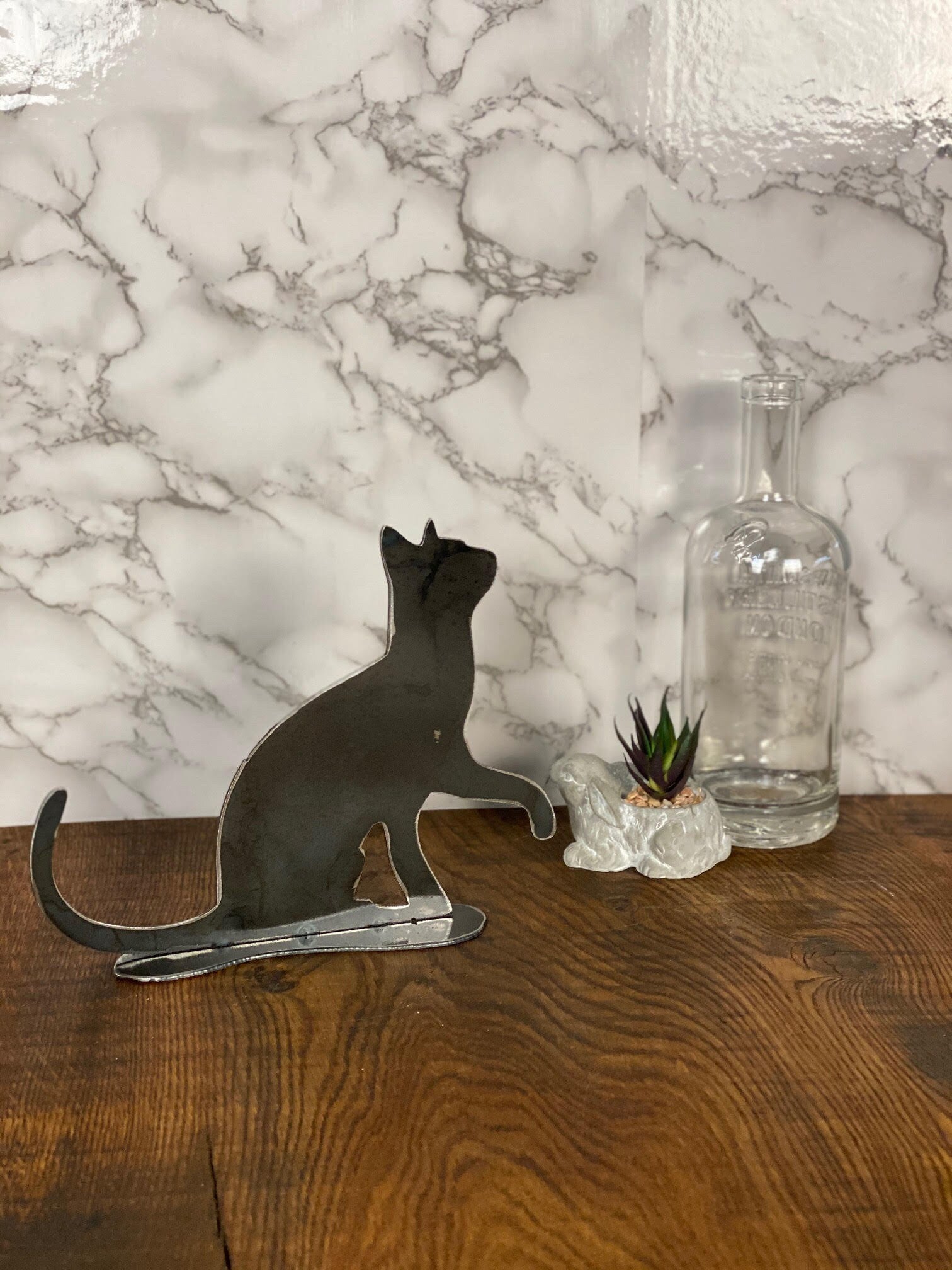 Cat Feline Pussy Cat Paw Brushed Steel Art Home Interior Design Present Gift I image 2